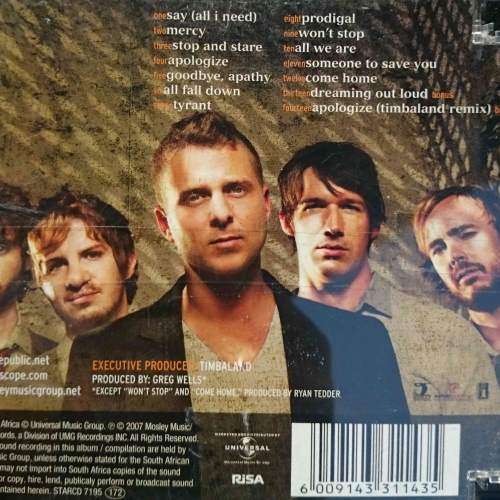 One Republic : Dreaiming out lound : CD