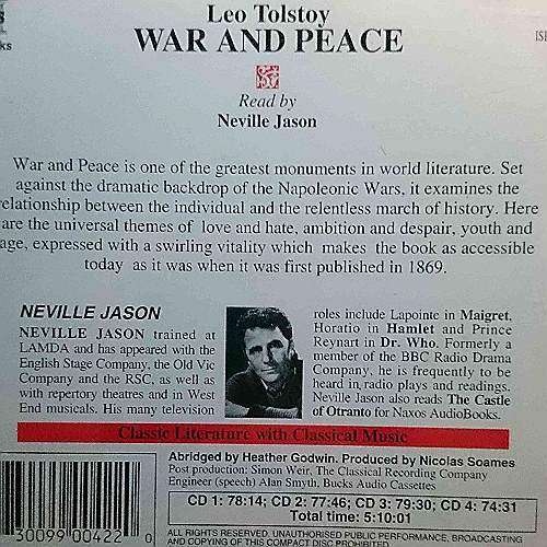 Leo Tolstoy : War and Peace : 4 CD Set : CD