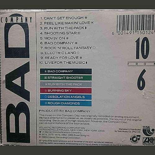 Bad Company : 10 from 6 : CD