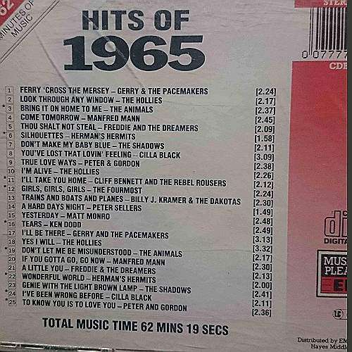 The Hits of 1965 : Various Artists : CD