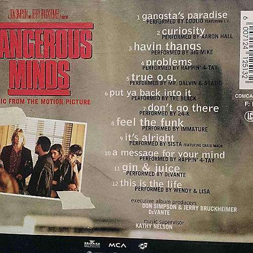 Dangerous Minds : Music from the motion Pisture : Various Artists : CD