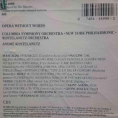 Opera Without Words : CD