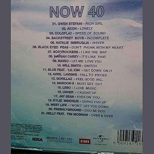 Now 40 : Now thats wat I call music 40 : Various Artists : CD