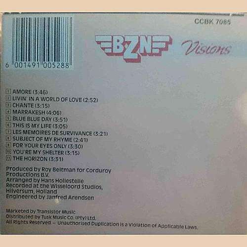 BZN : Visions  (CD FOR SALE)