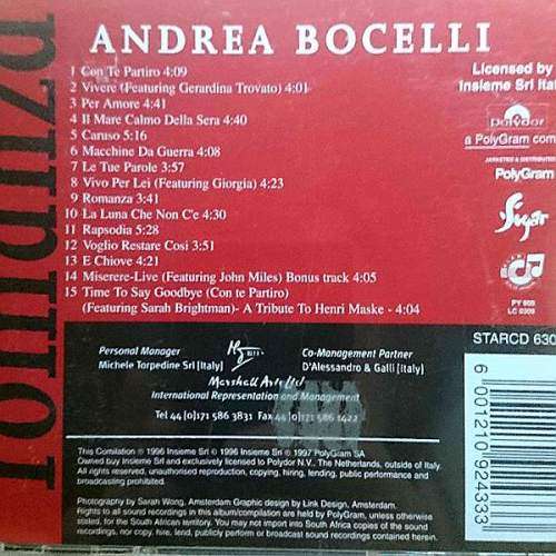 Andrea Bocelli : Romanza (CD FOR SALE)
