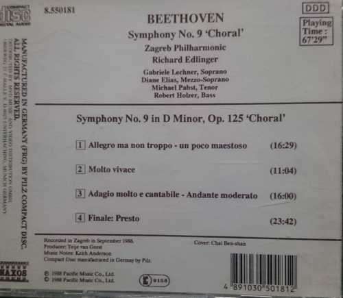 Naxos : Beethoven : Symphony No. 9 Choral (CD FOR SALE)