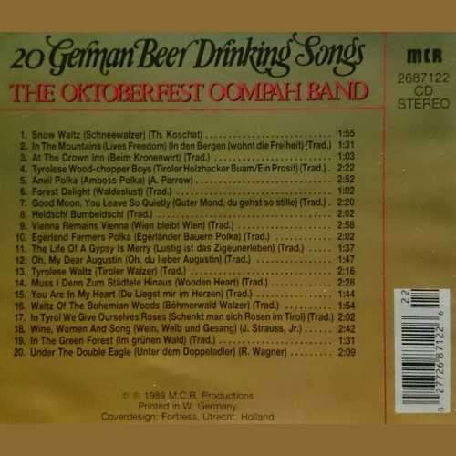 20 German Beer Drinking Songs : The Oktoberfest Oompah Band  (CD FOR SALE)