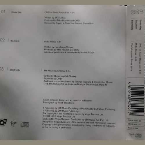 Orchestral Manoeuvres in The Dark : OMD : The OMD Remixes : CD Single (CD FOR SALE)