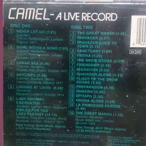 Camel : A Live Record : 2 CD Set (CD FOR SALE)