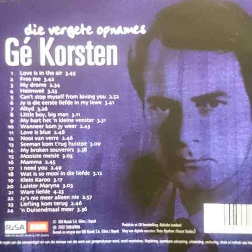 Ge Korsten : Die Vergete Opmanes (CD FOR SALE)