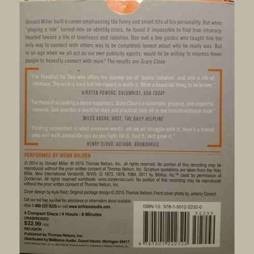 Audiobook : Scary Close : Donald Miller (CD FOR SALE)