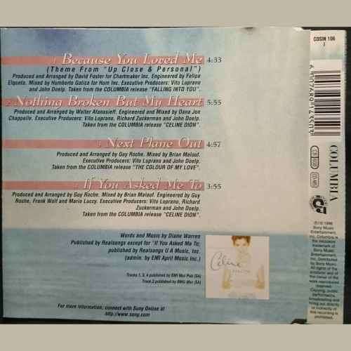 Celine Dion : Because you Loved Me : CD Single  (CD FOR SALE)