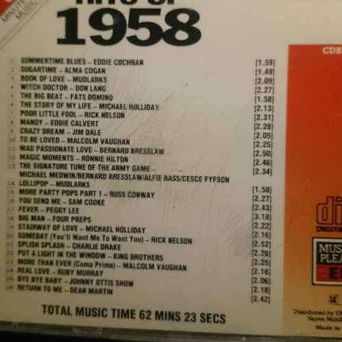The Hits of 1958 : Various Artists (CD FOR SALE)