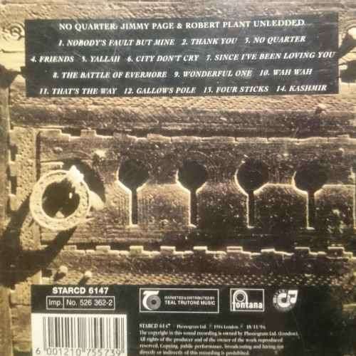 No Quarter : Jimmy Page and Robert Plant Unledded : CD