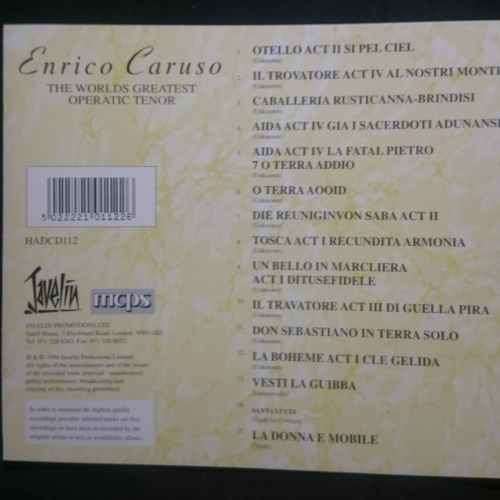 Enrico Caruso : The Worlds Greatest Operatic Tenor : CD