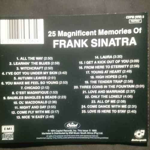 Frank Sinatra : 25 Magnificent Memories of : CD