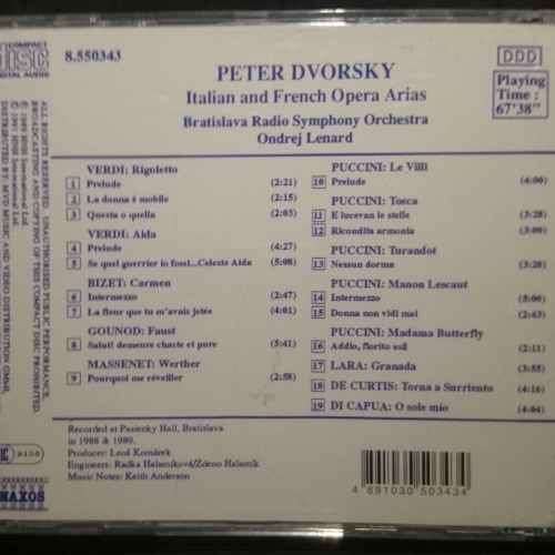 Peter Dvorsky sings Italian and French Opera Arias : CD