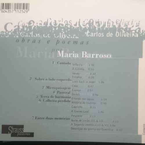 Carlos Oliveira : Obras e Poemas por Maria Barroso : CD