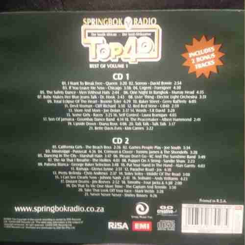 Springbok Radio : Top 40 : Best of Volume 1 : 2 Cd Set : CD
