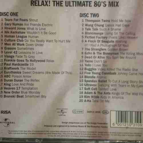 Relax : The Ultimate 80s mix : Eighties : 2 CD Set : Various Artists : CD
