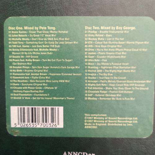 Ministry of Sound : The Annual Three : Mixed by Pete Tong and Boy George : CD