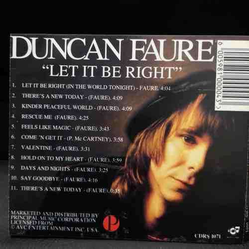 Duncan Faure : Let it be right : CD