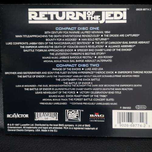 Return of the Jedi : The original Motion picture soundtrack (CD FOR SALE)