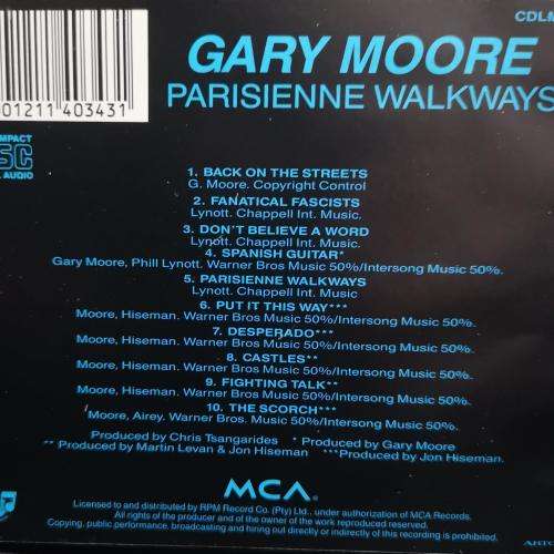 Gary Moore : Parisienne Walkways : CD