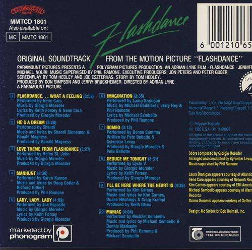 Flashdance : Music from the Motion Picture :  CD in good Condition
