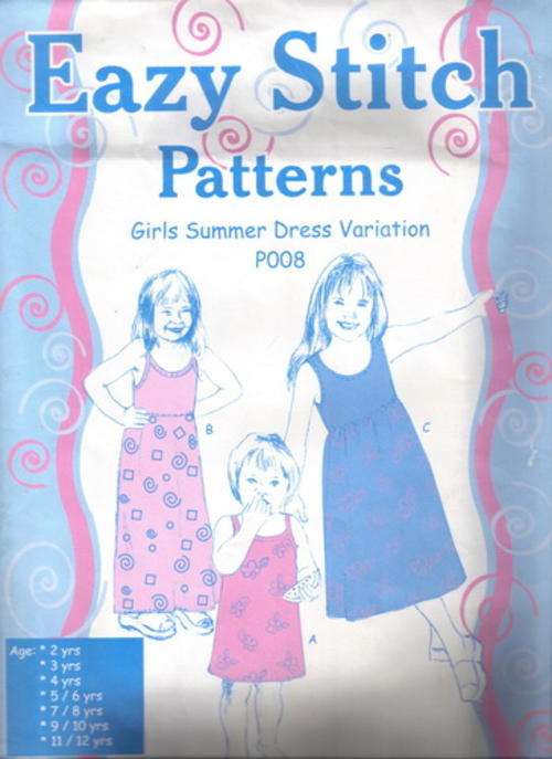 Eazy Stitch Patterns : Girls Summer Dress Variation P008
