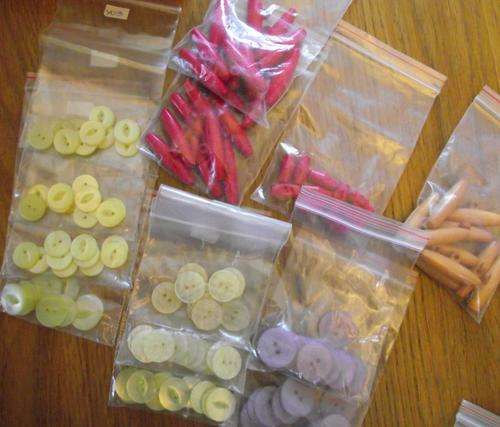 Red or Orange or Yellow or Mauve Buttons Packs of 10
