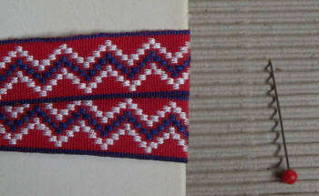 BARGAIN PRICE Aztec Red & Royal Blue Braid 17mm WIDE