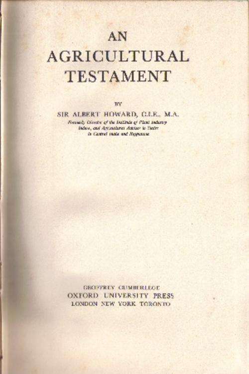 An Agricultural Testament by Sir Albert Howard