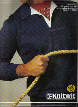 Knitwit Sewing Pattern # 9000 Mens knit Tops with set-in & raglan sleeves Size 87 to 117cm