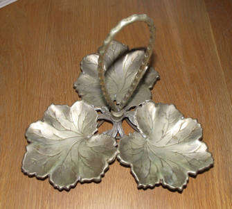 Vintage ?Silver Plated Ivy Leaf Snack Tray