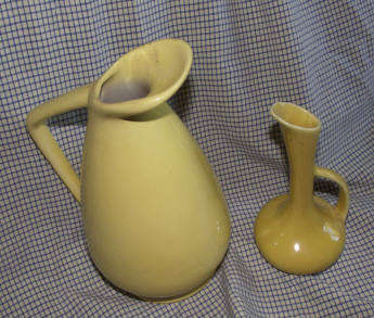 Two Retro Yellow Vases