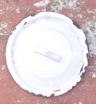 Vintage White Enamel Lid Medium