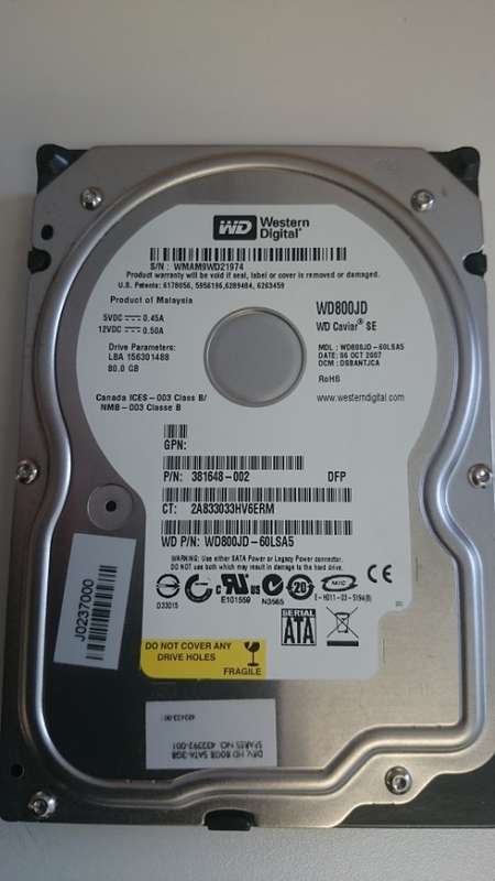80GB Western Digital SATA Desktop Hard Drive