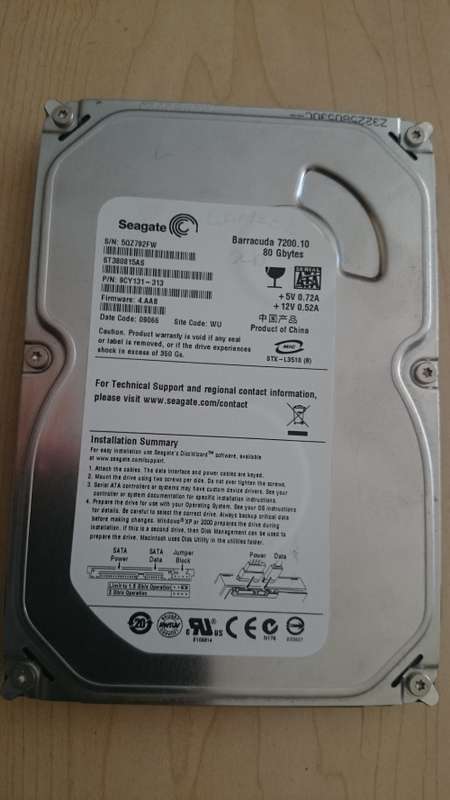 80GB Seagate SATA Desktop Hard Drive