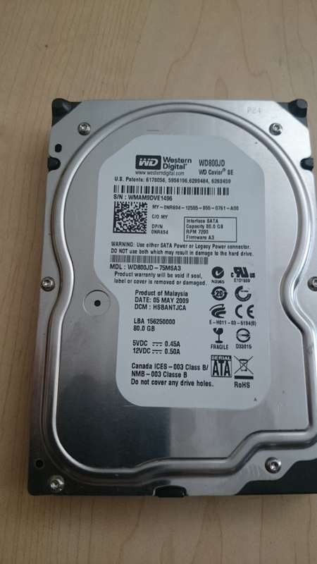80GB Western Digital SATA Desktop Hard Drive