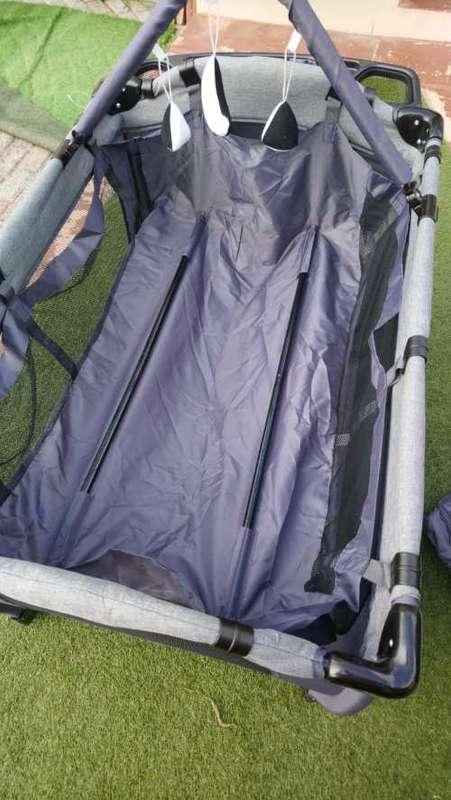 Brand New Chelino Siesta II - Dark Grey Camp Cot (with one broken piece... Please read description)