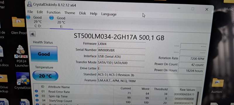 500GB Seagate 2.5" Hard Drive