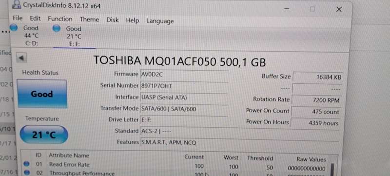 Toshiba 500GB 2.5" Hard Drive