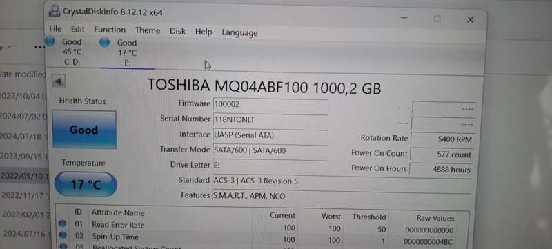 Toshiba 1TB 2.5" Laptop Hard Drive