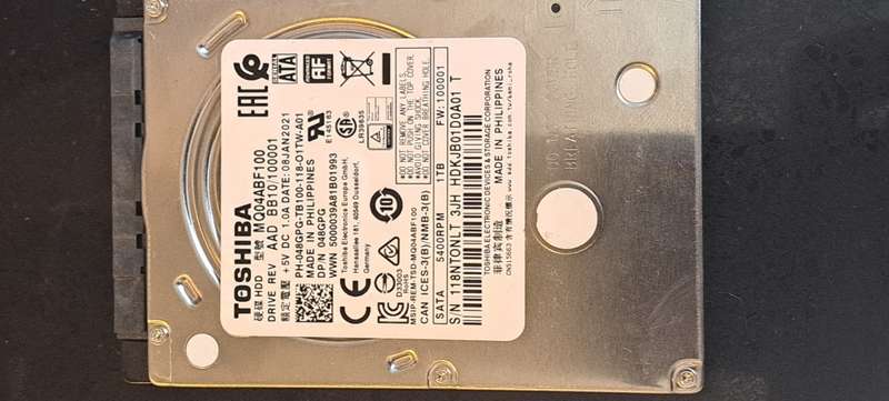 Toshiba 1TB 2.5" Laptop Hard Drive