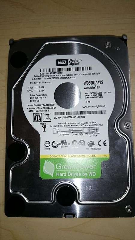 500GB Western Digital Green Power SATA Desktop Hard Drive
