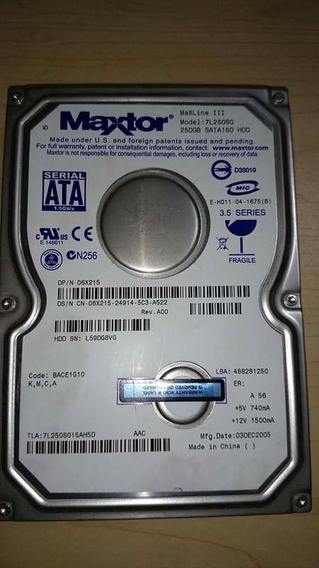 250GB Maxtor SATA Desktop Hard Drive