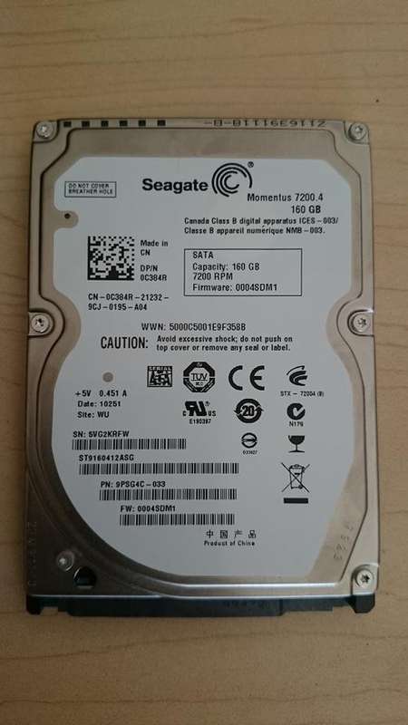 160GB Seagate SATA Laptop Hard Drive