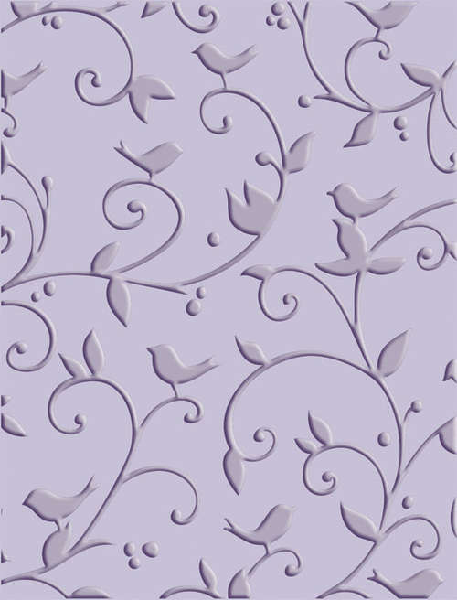 Cuttlebug A2 Embossing Folder : Birds & swirls