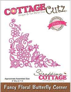 COTTAGE CUTZ: Fancy Floral Butterfly Corner